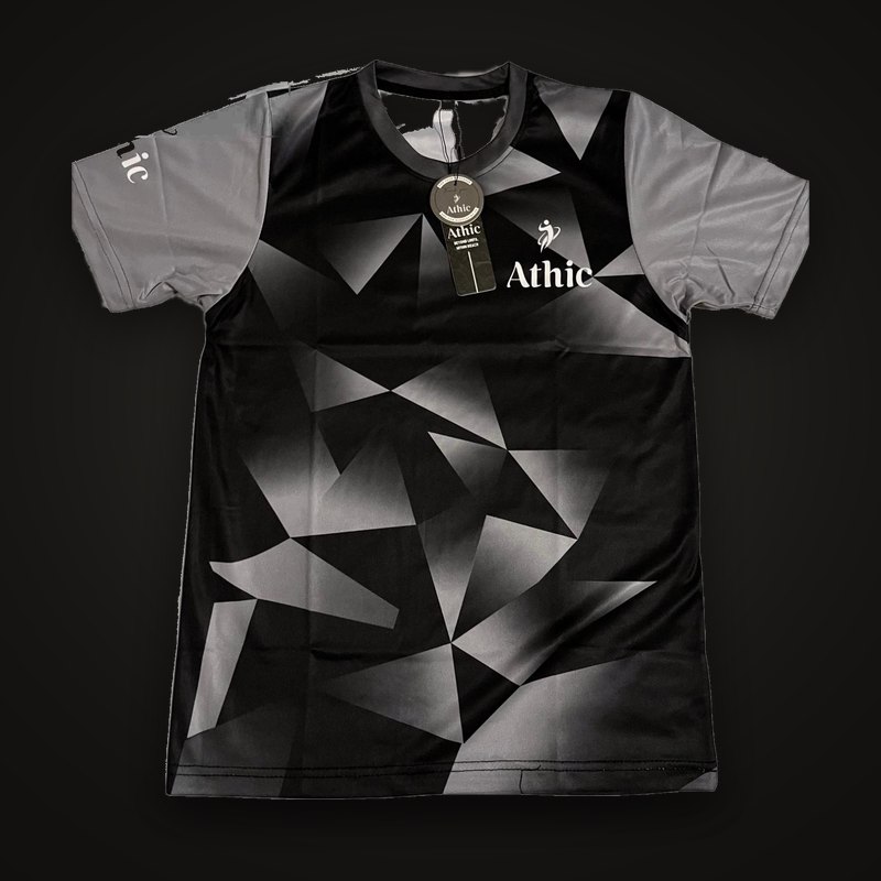 Athic Geometric Black Sports Tee