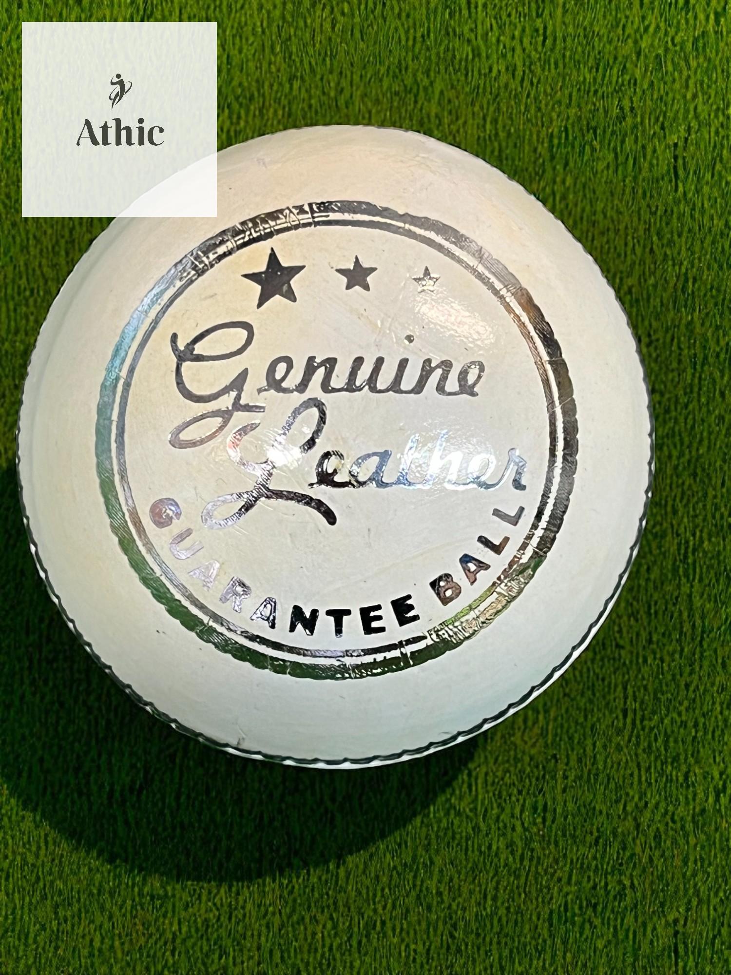 Genuine Leather White Cricket Ball – Match Quality