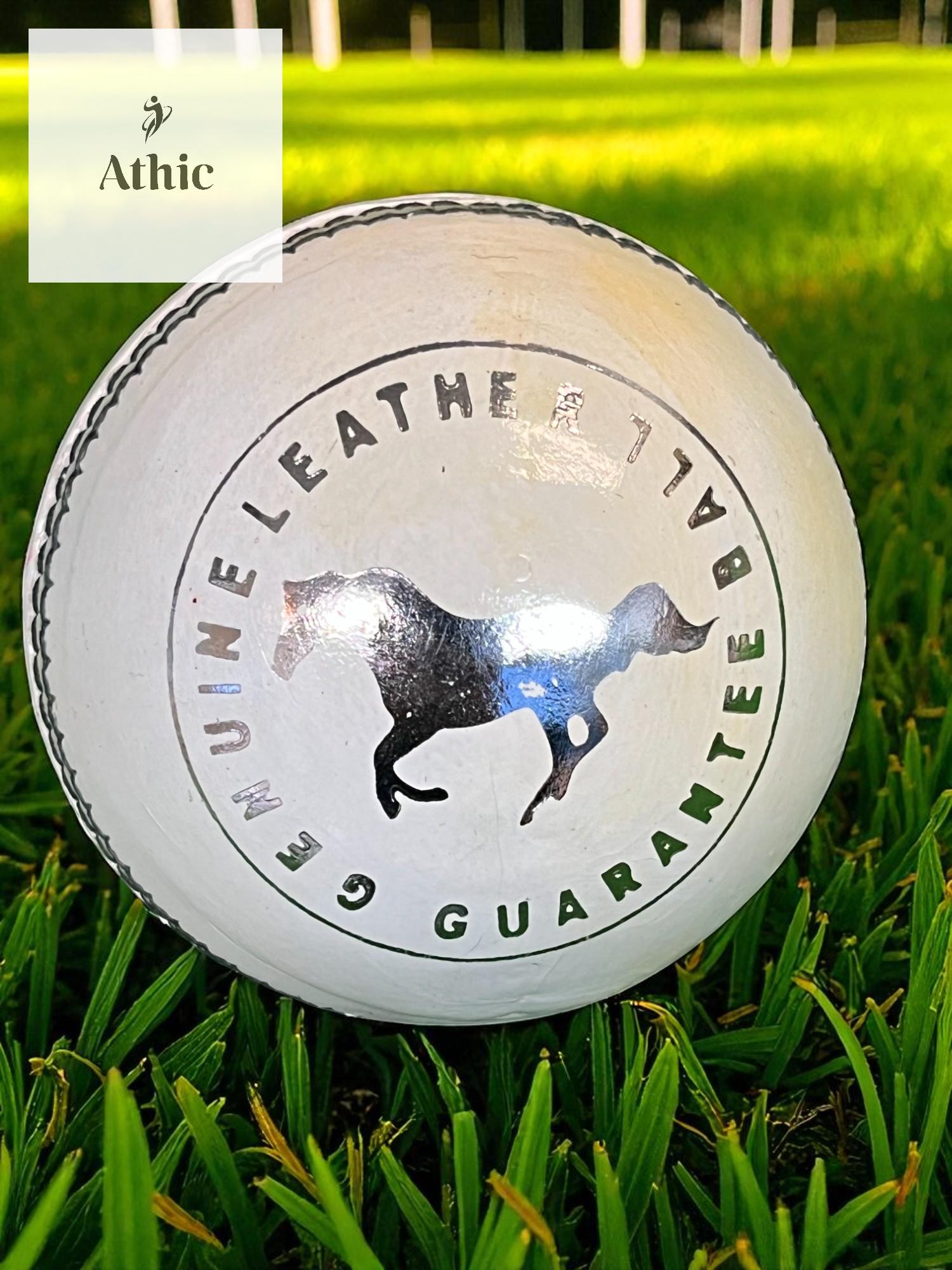 Genuine Leather White Cricket Ball – Match Quality - Image 3