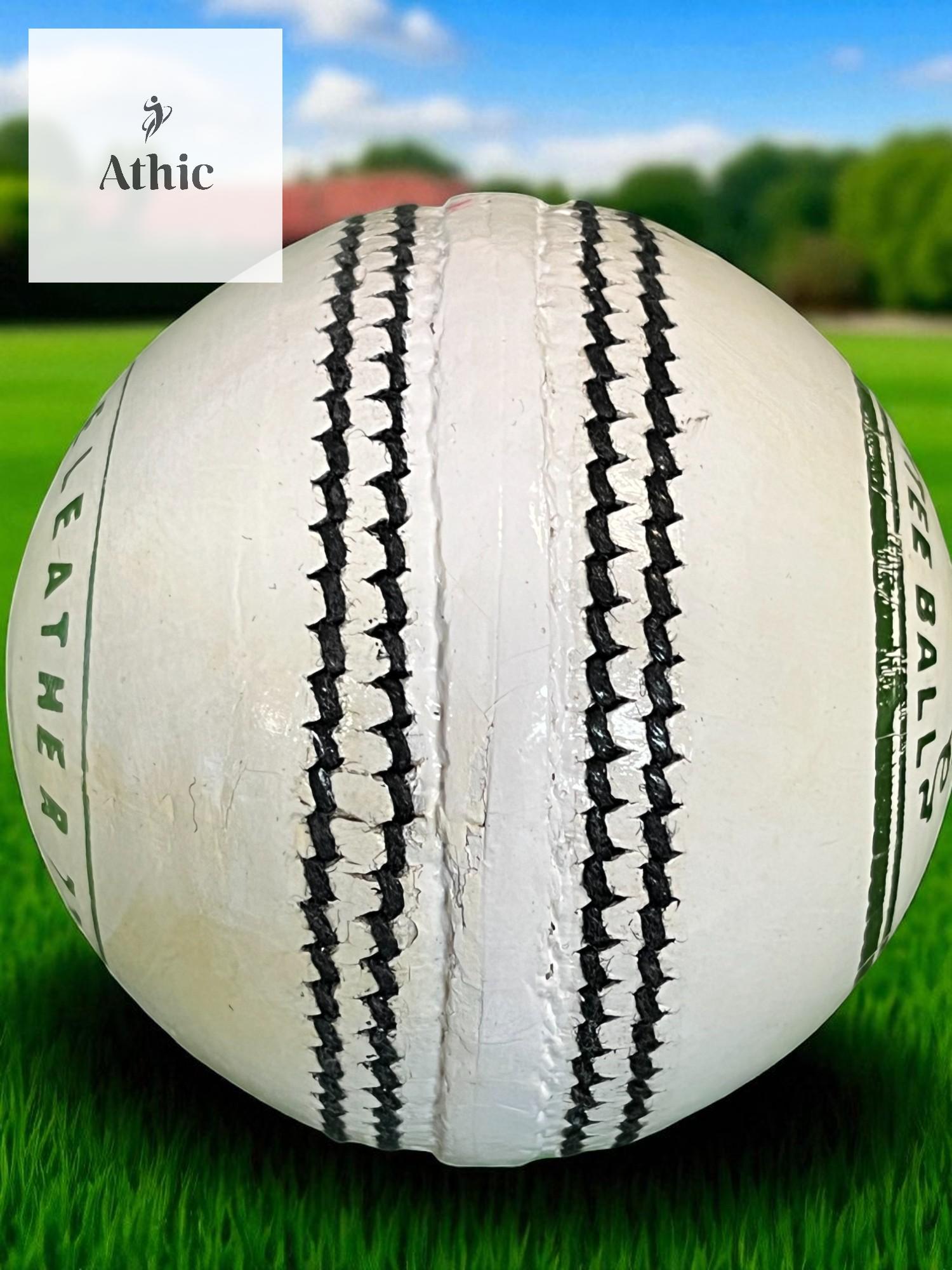 Genuine Leather White Cricket Ball – Match Quality - Image 4