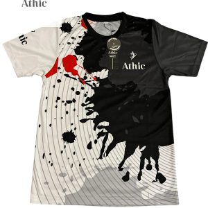 Athic Impact – Black & White Splatter Graphic Tee